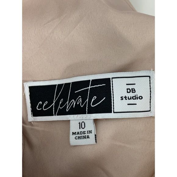 Celebrate DB Studio Size 10 Maxi Nude One Shoulder Bridesmaid Dress NWT 6334 - Picture 14 of 16